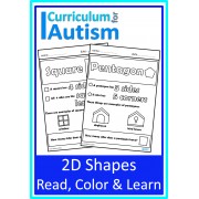 2D Shapes Read, Color & Learn Worksheets